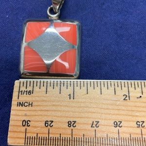 Authentic 925 silver coral pendant.